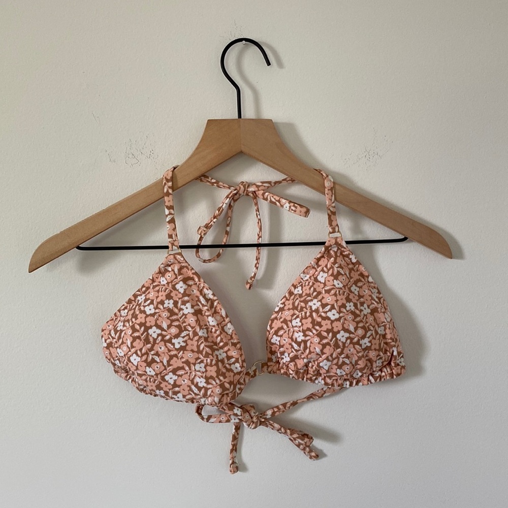Aerie Floral Bikini Top Size Large